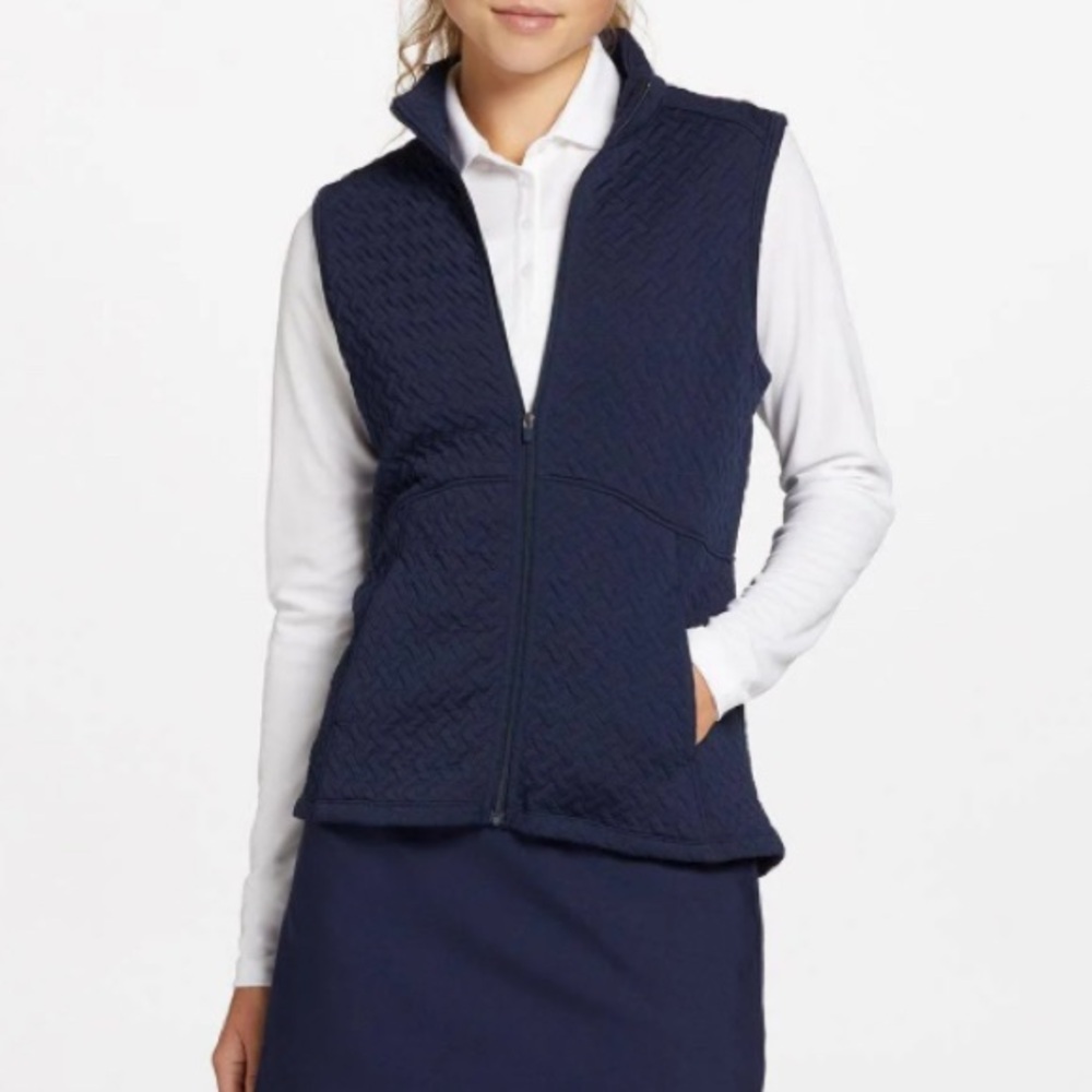 Walter Hagen Women's Texture Full-Zip Golf Vest Navy Blue Size XS NWT